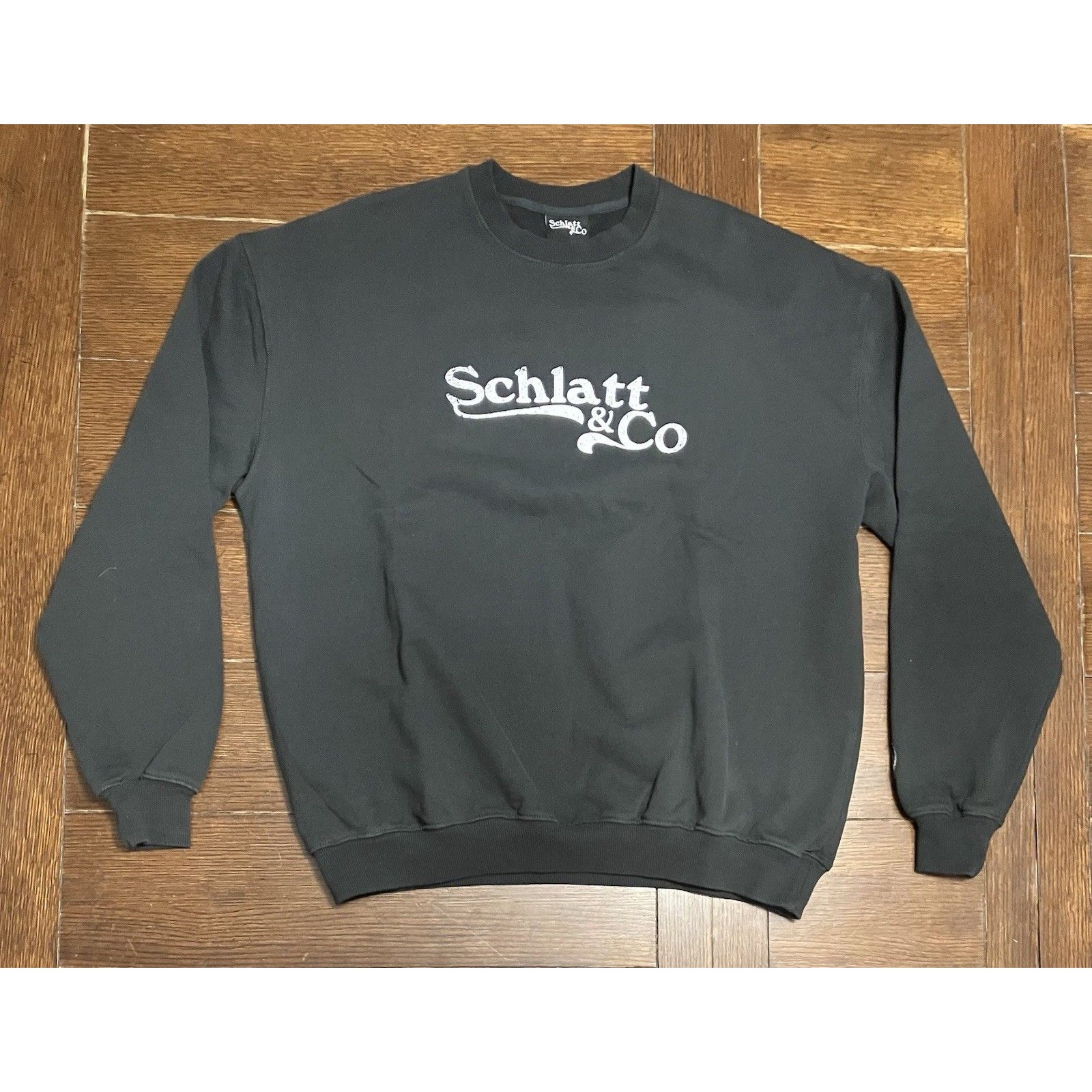 Nwot Rare Schlatt  Co Black Crewneck Sweater 2017 Pullover Size S